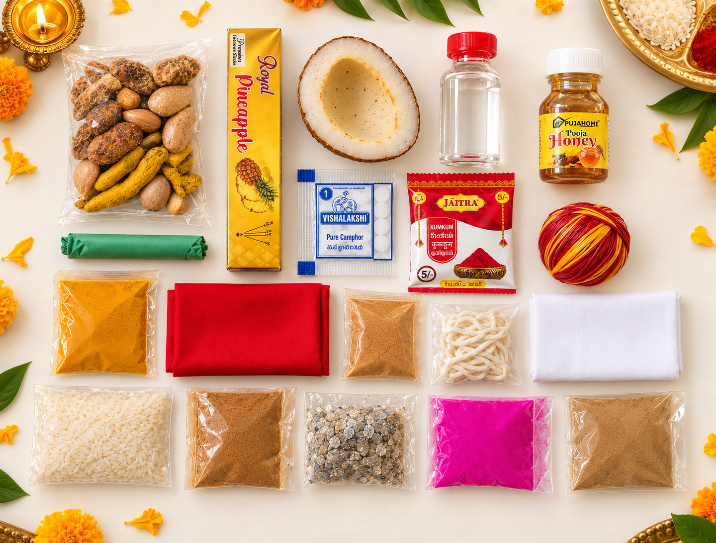 Fresh Diwali Pooja Kit Small 1 combo - Buy Online in Hyderabad