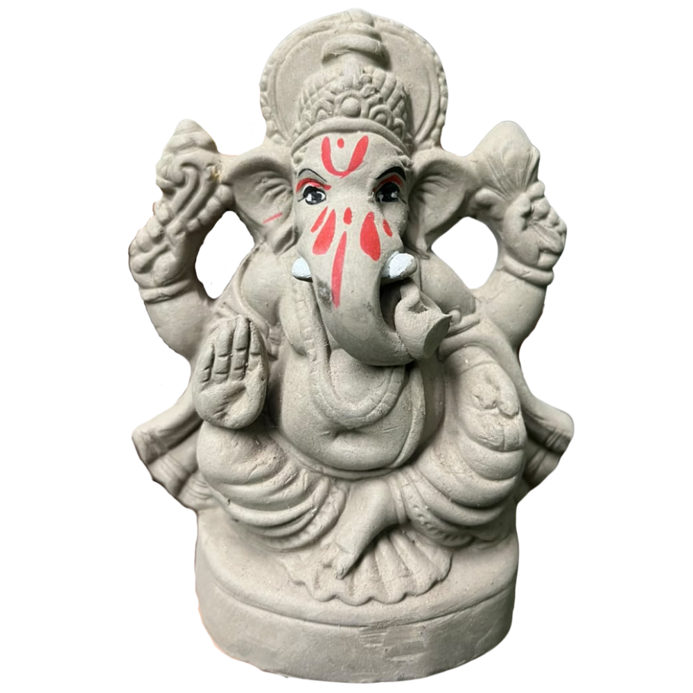 Fresh Clay Ganesh Idol(11cmX6cm) 1 piece - Buy Online in Hyderabad